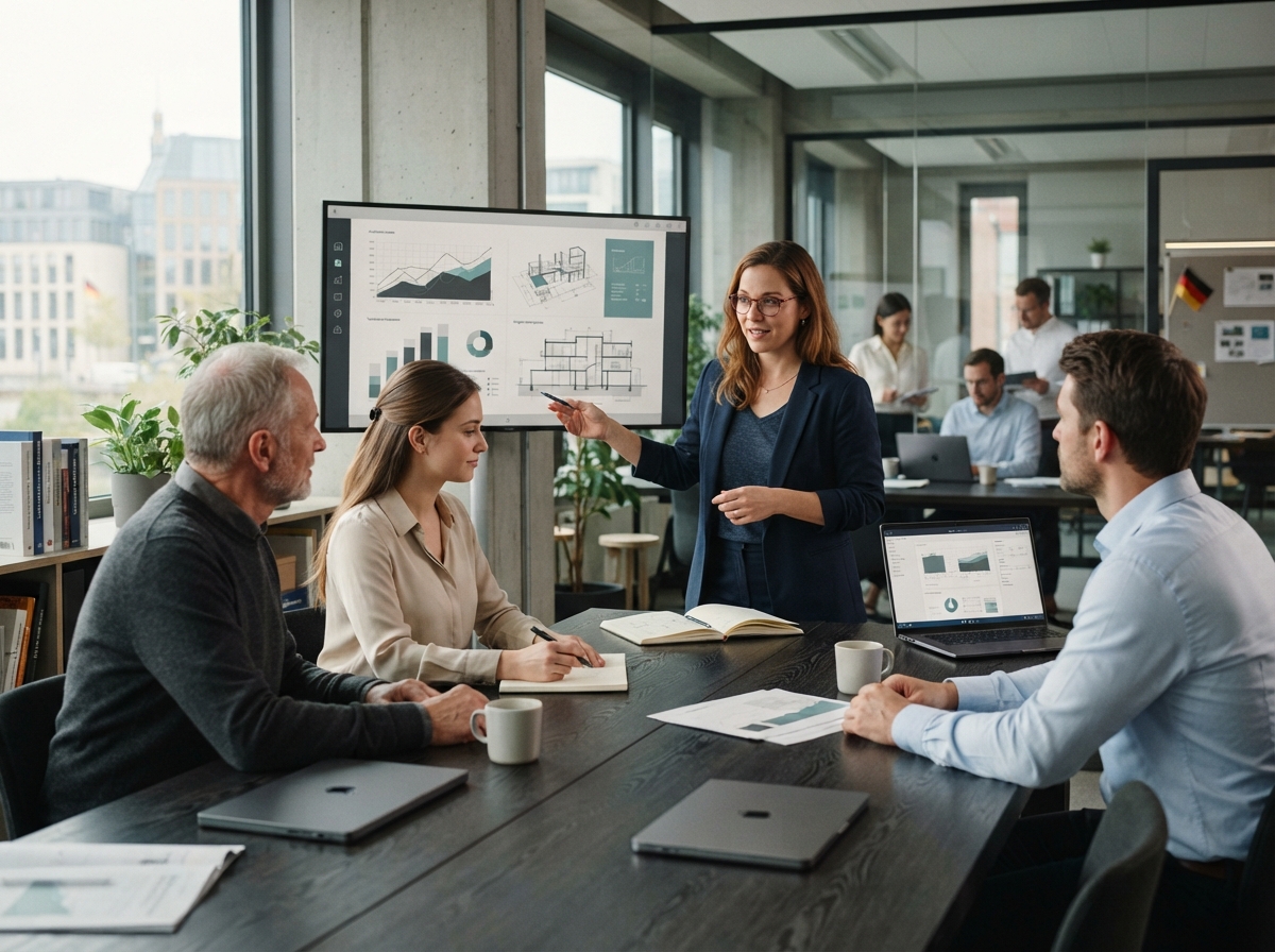 Tvundareko Team bei der Auswertung von Markt- und Portfoliodaten